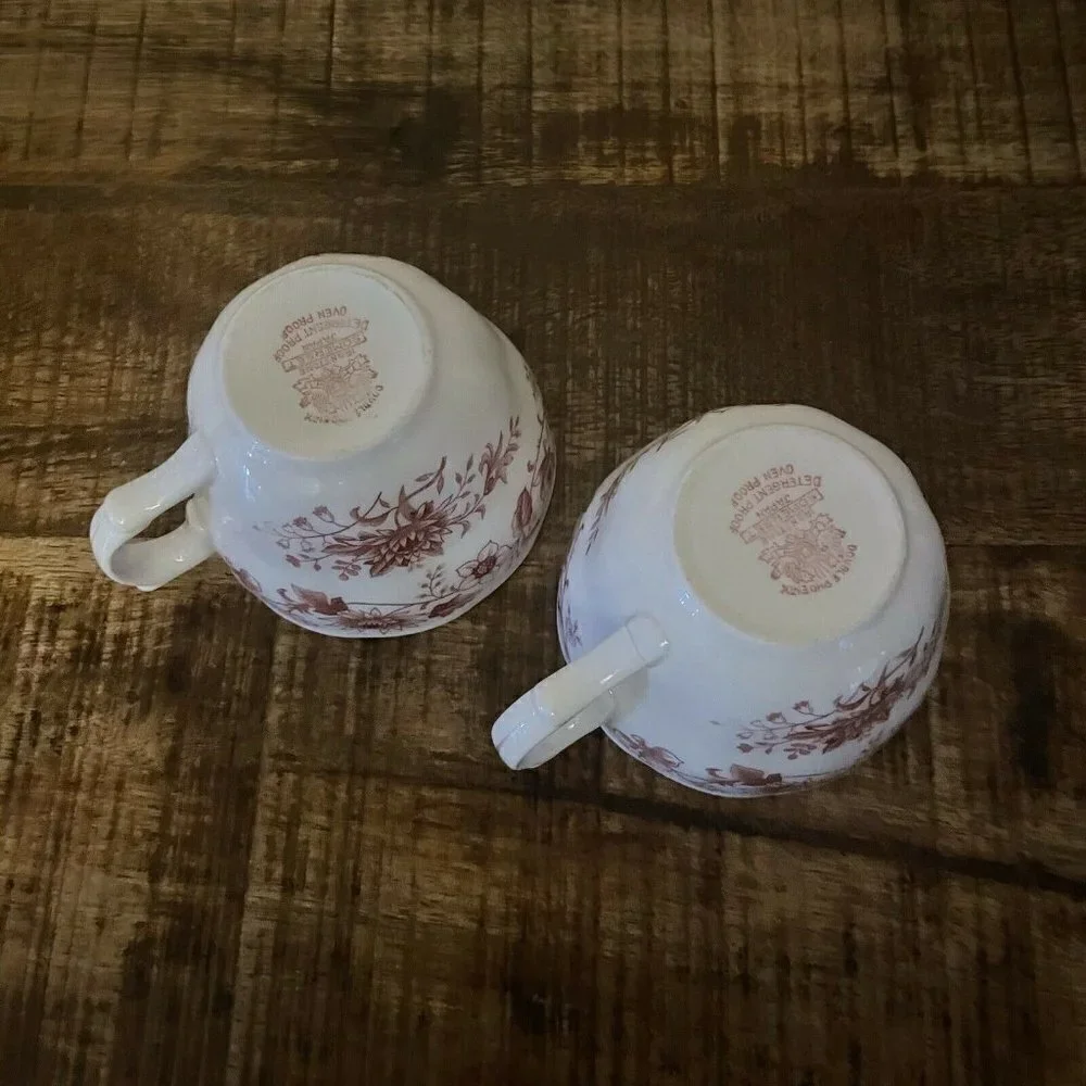 Double Phoenix Ironstone Somerset Cups Mugs Set 2